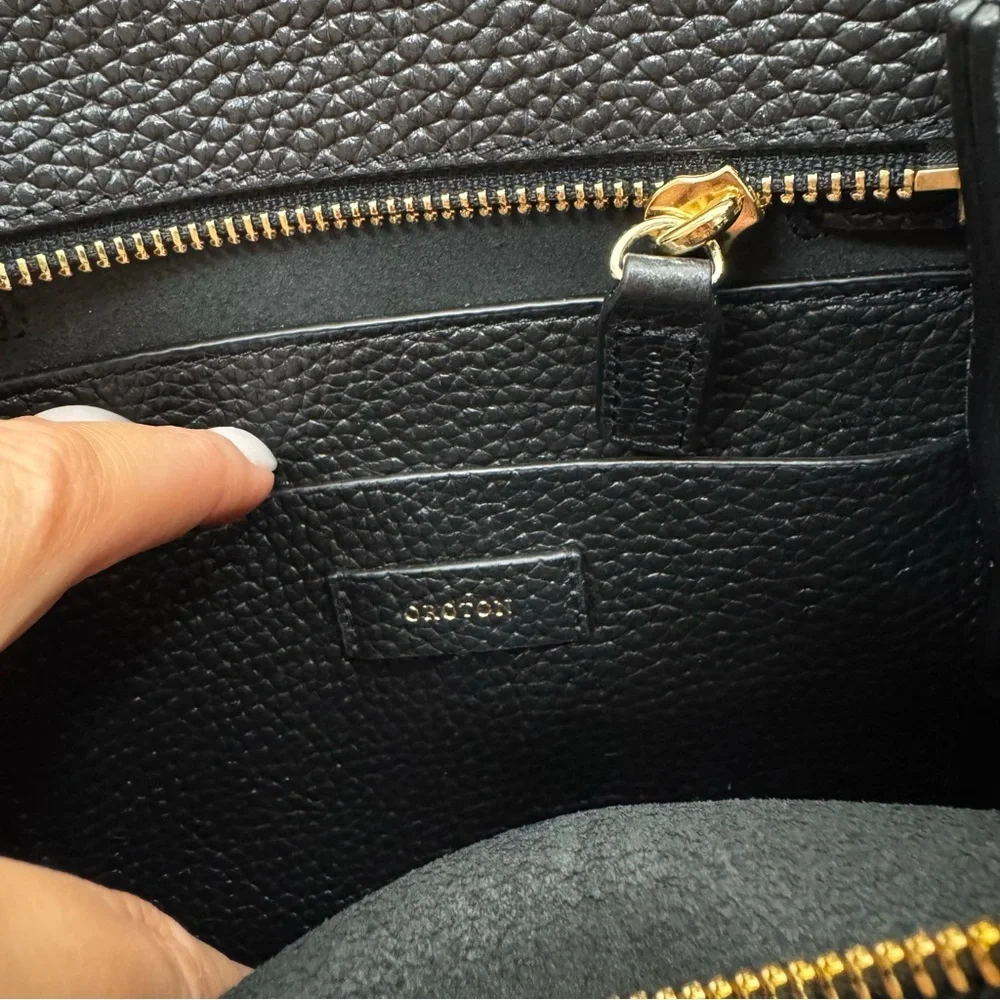 Oroton Avalon Mini Bucket Bag Black Crossbody - Picture 4 of 7